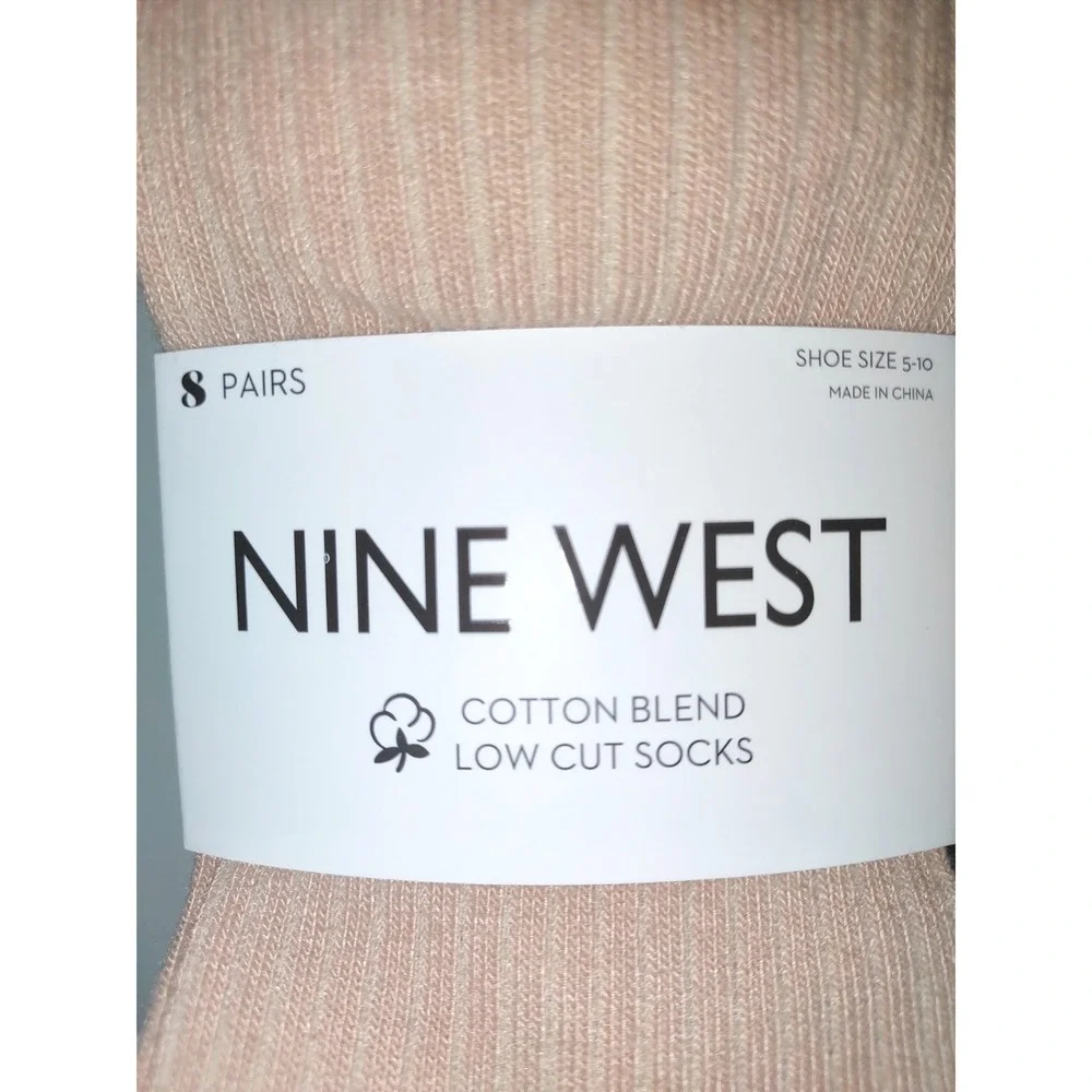 Nine West Cotton Blend Low Cut Socks 8 Pairs‎ Shoe Size 5-10